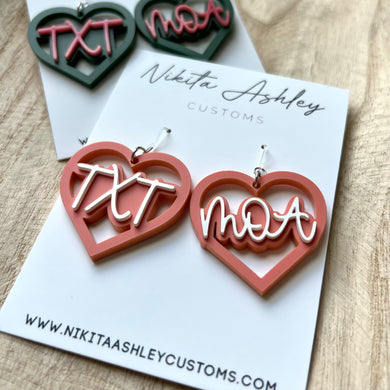 TXT Heart Earrings