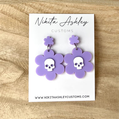 Skull Daisy Earrings