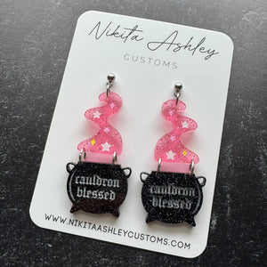 Cauldron Blessed Acrylic Earrings