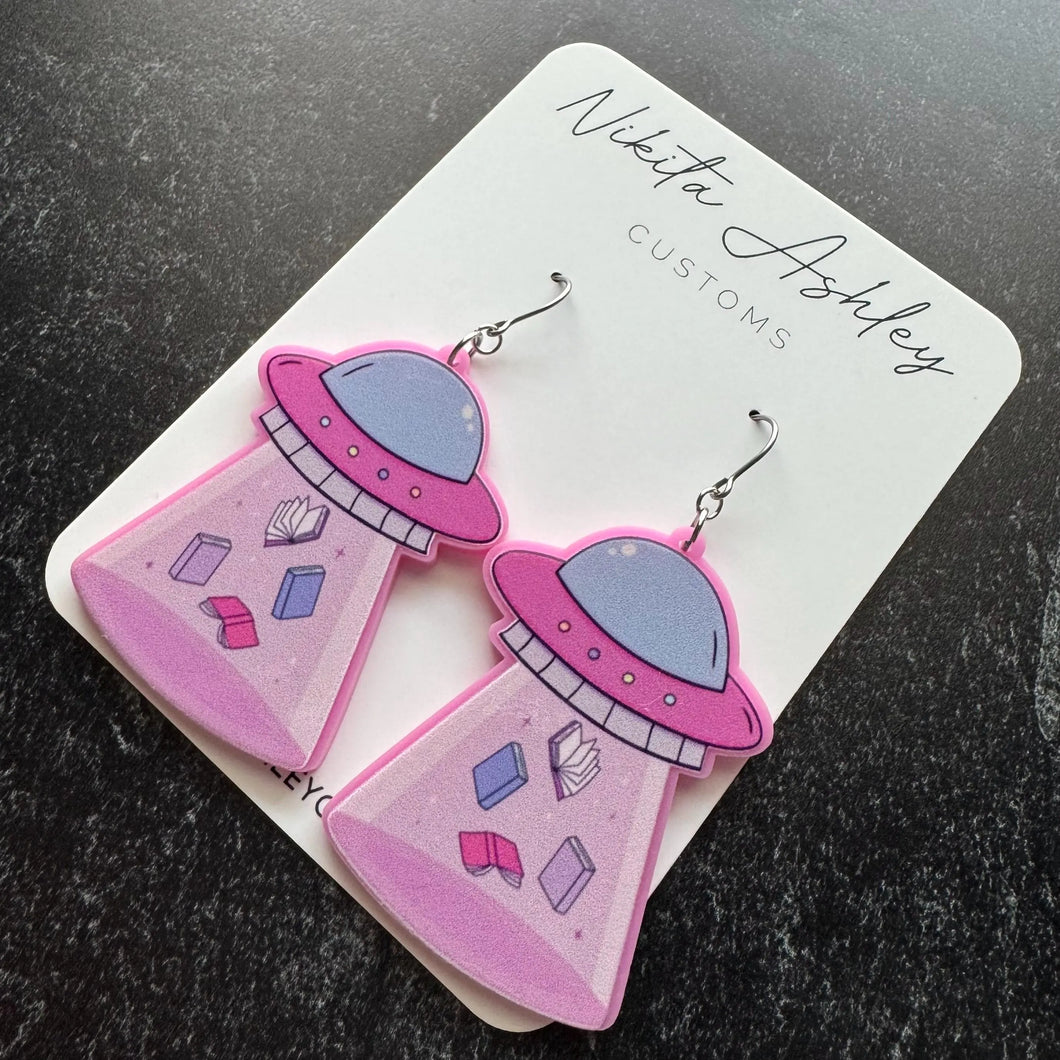 Book UFO Acrylic Earrings