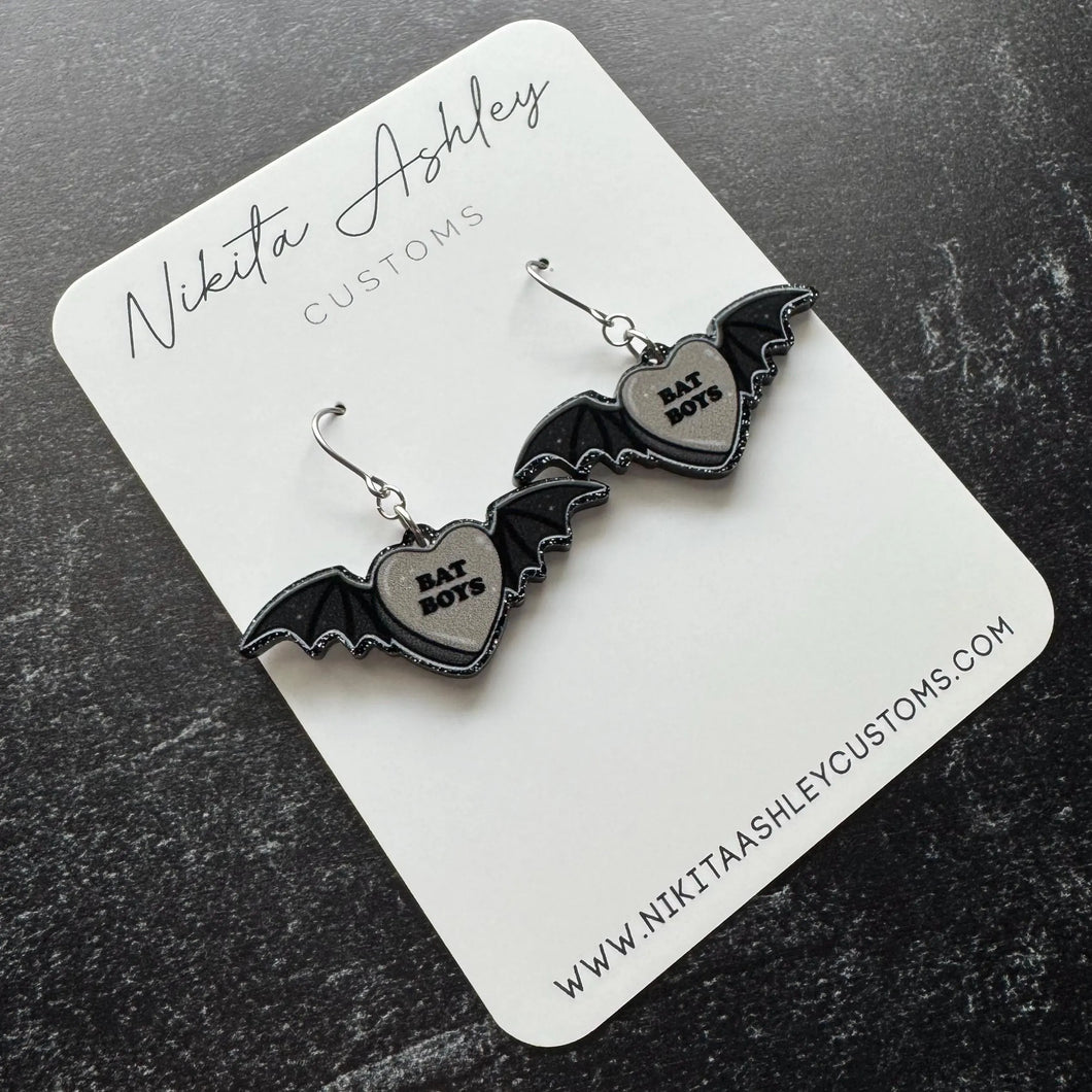 Bat Boys Acrylic Earrings