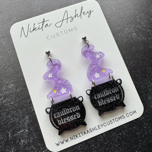 Cauldron Blessed Acrylic Earrings