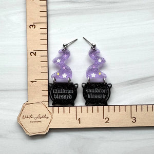 Cauldron Blessed Acrylic Earrings