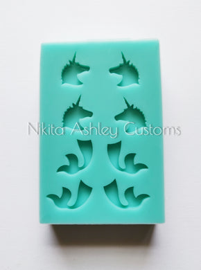 Unicorn + Mermaid Tail Silicone Mold