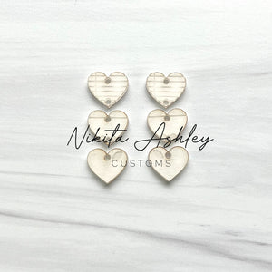 Teaching Heart Trio Earring Blanks