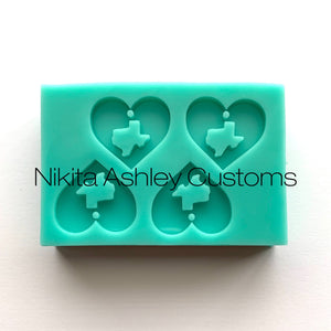 Texas Heart Earring/Charm Silicone Mold