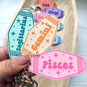 Zodiac Vintage Motel Key Fobs