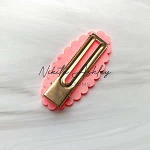 Scalloped Oval Clip Embellishment Blank