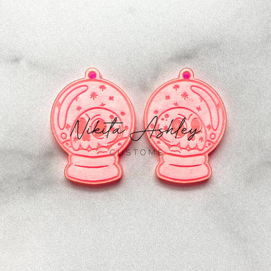 Skull Snow Globe Earring Blanks