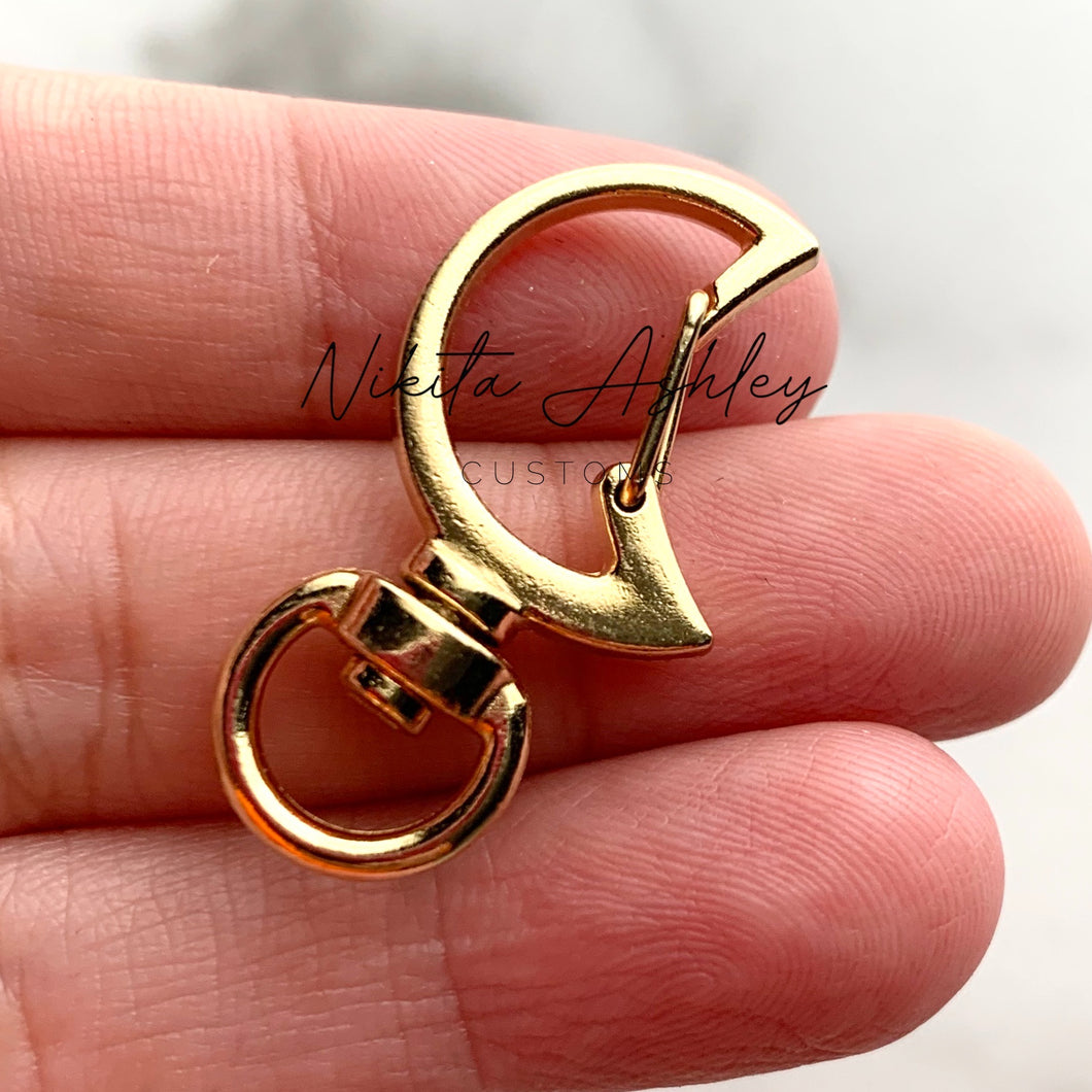 Gold Tone Moon Keychain Hardware