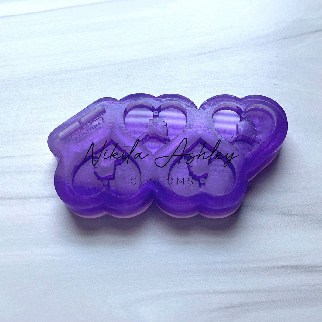 Alaska Heart Earring/Charm Silicone Mold