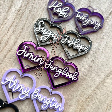 BTS Heart Earrings