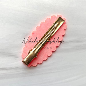 Scalloped Oval Clip Embellishment Blank