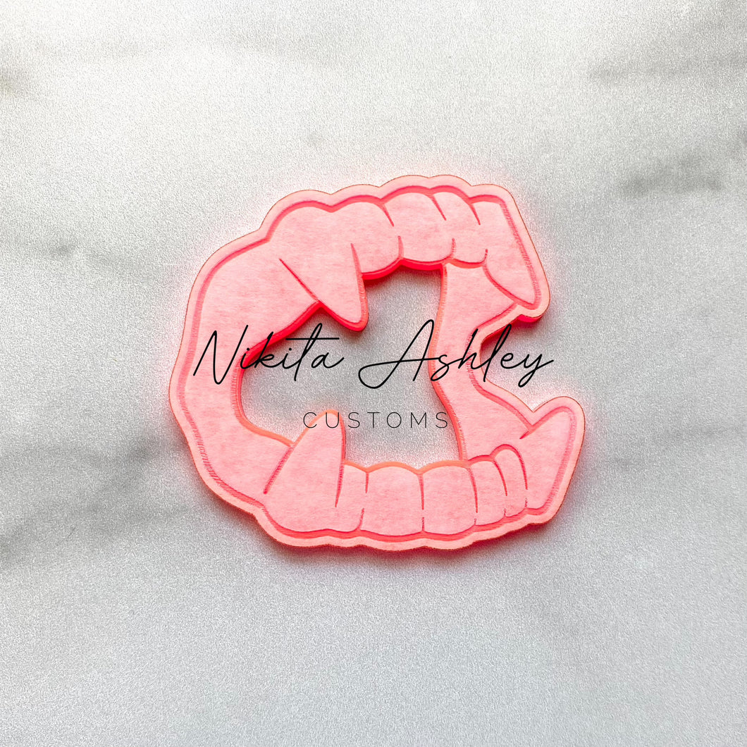 Plastic Vampire Teeth w/ Cutout Blank