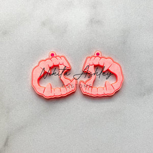 Plastic Vampire Teeth w/ Cutout Earring Blanks