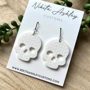 Sweater Skull Acrylic Earrings