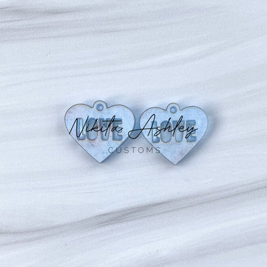 Love Cutout Earring Blanks