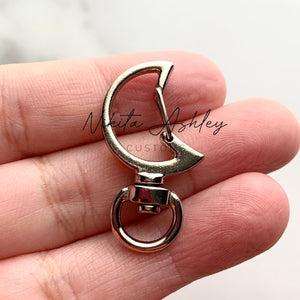 Silver Tone Moon Keychain Hardware