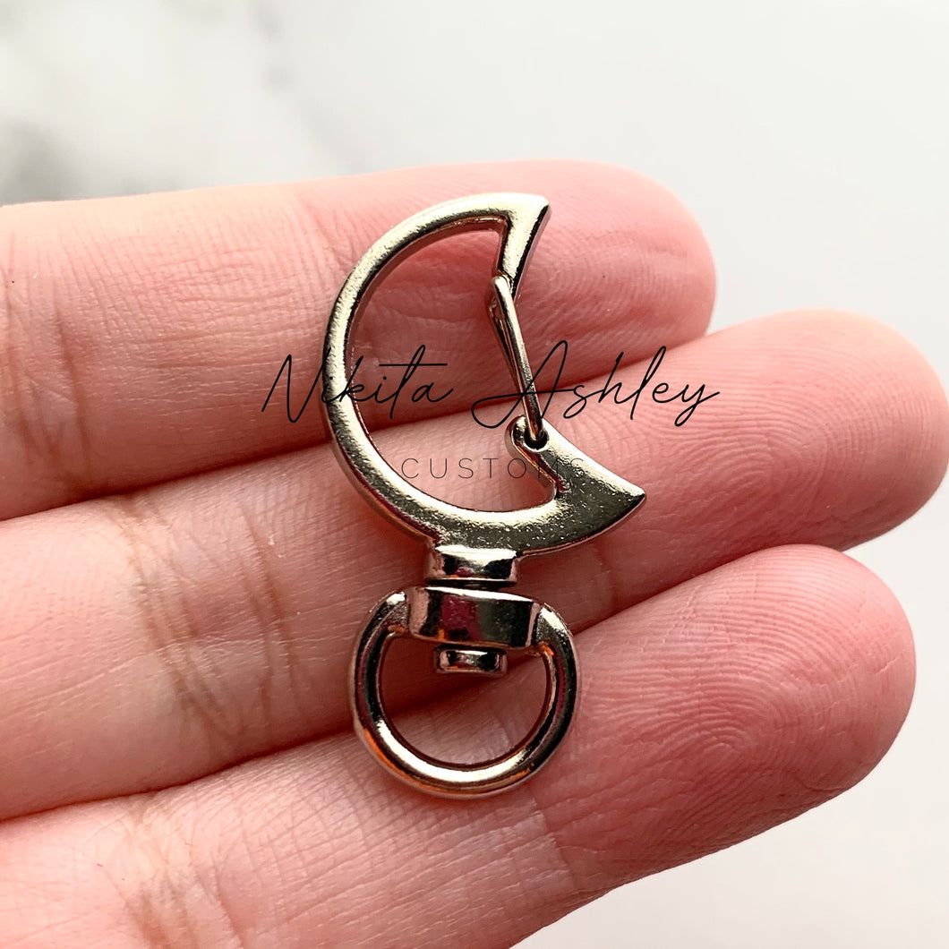Silver Tone Moon Keychain Hardware
