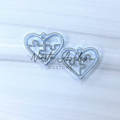 Puzzle Heart Earring Blanks