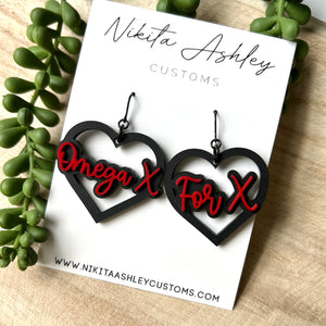 Omega X Heart Earrings