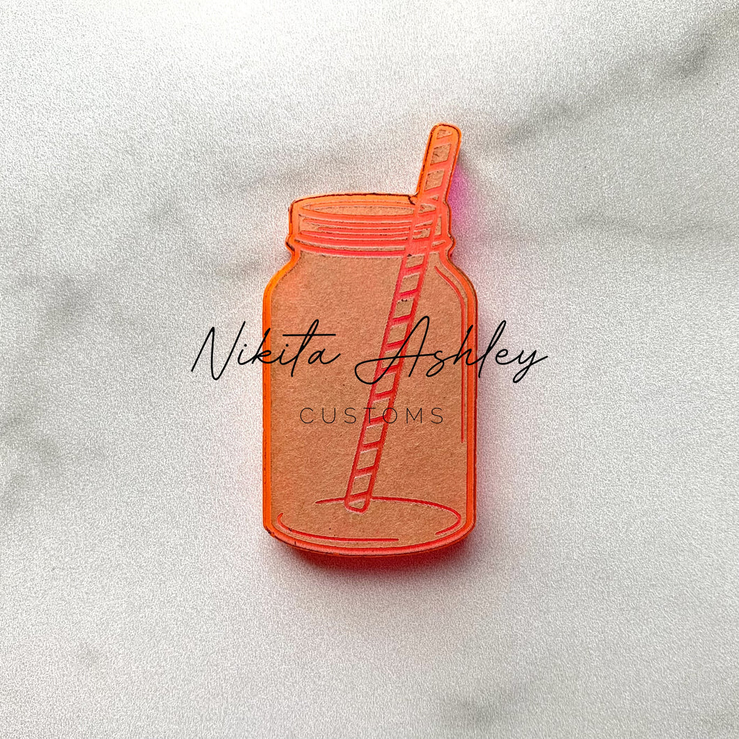 Mason Jar with Straw Blank