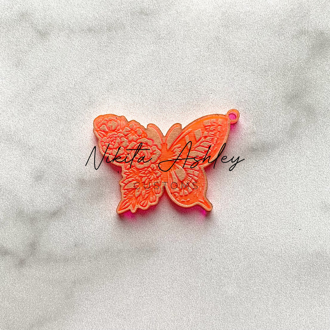 Floral Butterfly w/ Hole Blank